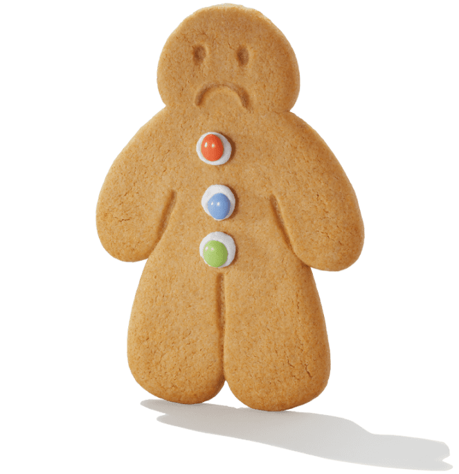 A sad gingerbread man